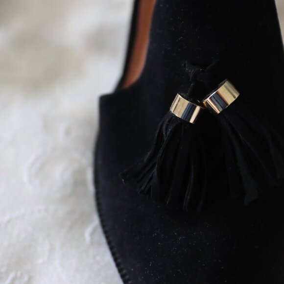 Jeffery Campbell Civil MP Black Suede Gold Pearl Size 9.5 - Picture 3 of 13